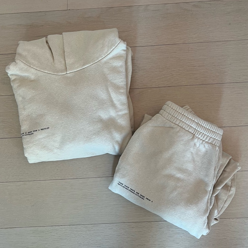 Pangaia Cozy Cream Hoodie and Sweatpants Set